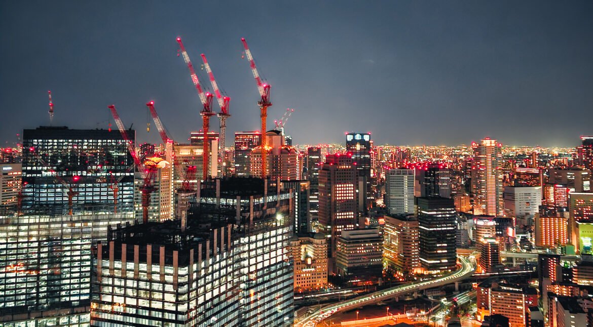 Building Lights In The Sky Of Tokyo.